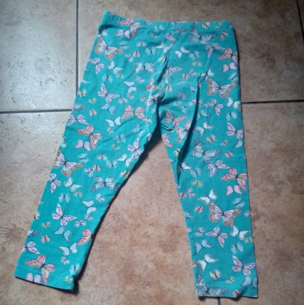 Wonder Nation Blue Leggings with Floral Design